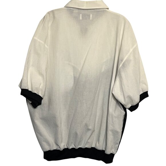 VTG Mens Store At Sears Chevron Pullover Shirt L Black/White 1/2 Zip Grandpa NWT - Picture 2 of 15